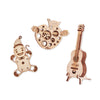 Set of Mini 3D Puzzles №4 - Gingerbread, Guitar, Apple from WoodTrick image-1 Polski
